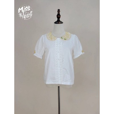 Miss Point Lemon Chicken Print Collar Blouse(Reservation/2 Colours/Full Payment Without Shipping)